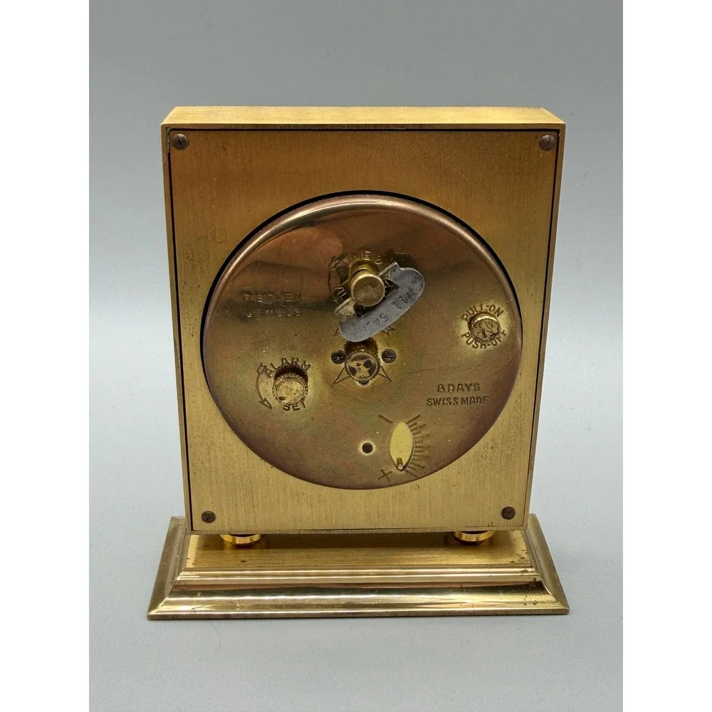 Vintage Semca 8Day Alarm Clock Swiss Mechanical Wind Mid Century Desk Clock№1122